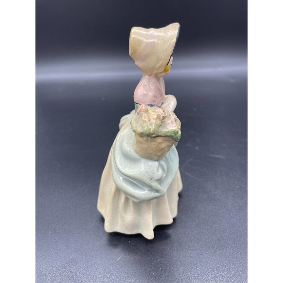 Vintage Ceramic Woman Figurine - Blue Dress Blonde Hair Hand painted Unsigned - Picture 3 of 6